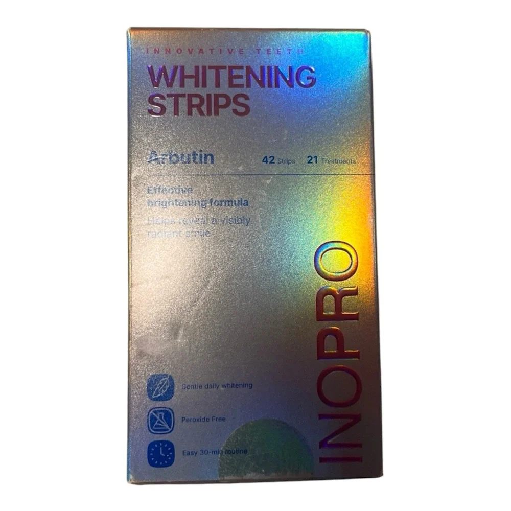 INOPRO Arbutin Teeth Whitening Strips Peroxide-Free Mint 28 Strips/14 Tx